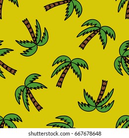 palm tree seamless doodle pattern