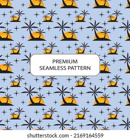 palm tree seamless pattern abstract premium vector design