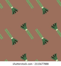 Palm tree seamless pattern. Background of tropical plant. Repeated texture in doodle style for fabric, wrapping paper, wallpaper, tissue. Vector illustration.
