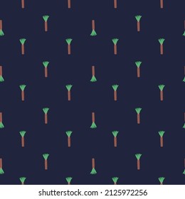 Palm tree seamless pattern. Background of tropical plant. Repeated texture in doodle style for fabric, wrapping paper, wallpaper, tissue. Vector illustration.