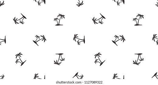 palm tree seamless pattern coconut tree vector island tile background repeat wallpaper scarf isolated illustration