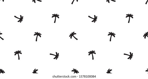 palm tree seamless pattern coconut tree vector island tropical ocean beach summer scarf isolated tile background repeat wallpaper cartoon illustration design