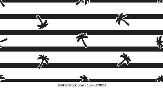 palm tree seamless pattern coconut tree stripes vector island tropical ocean beach summer scarf isolated tile background repeat wallpaper cartoon illustration design