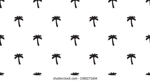 palm tree seamless pattern coconut tree vector island tropical beach ocean summer scarf isolated tile background repeat wallpaper cartoon illustration design