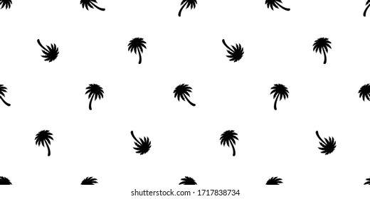 palm tree seamless pattern coconut tree vector island tropical ocean beach summer scarf isolated tile background repeat wallpaper cartoon white illustration design