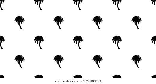 palm tree seamless pattern coconut tree vector island tropical ocean beach summer scarf isolated tile background repeat wallpaper cartoon illustration white design