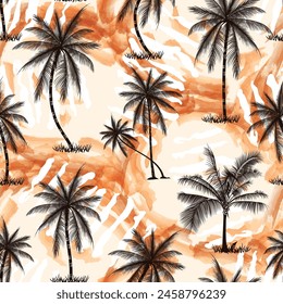 palm tree Seamless pattern on textures background