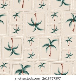 Palm Tree Seamless pattern on background 