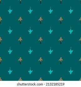 Palm tree seamless pattern. Tropical background . Repeated texture in doodle style for fabric, wrapping paper, wallpaper, tissue. Vector illustration.