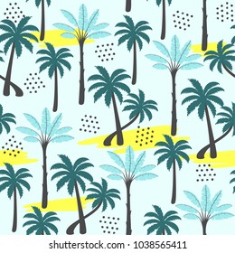 Palm tree seamless pattern. Vector llustration