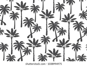 Palm tree seamless pattern. Vector llustration