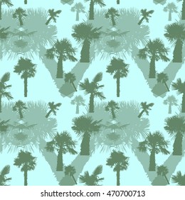 Palm Tree Seamless Pattern Vector Illustration. EPS10