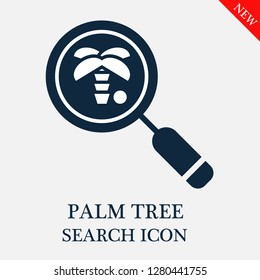 Palm tree search icon. Editable Palm tree search icon for web or mobile.