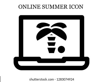 Palm tree search icon. Editable Palm tree search icon for web or mobile.