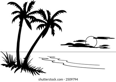 1,188 Palm tree sunset clip art Images, Stock Photos & Vectors ...