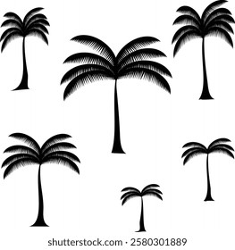 Palm tree set vector design 