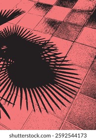 Palm tree shadow abstract silhouette