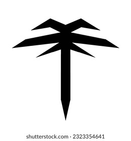 Palm tree sharp edge mode design illustration vector