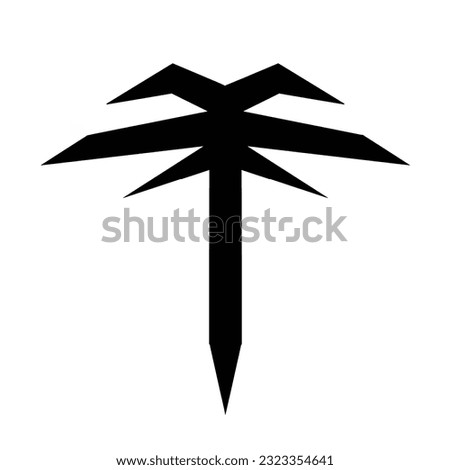 Palm tree sharp edge mode design illustration vector