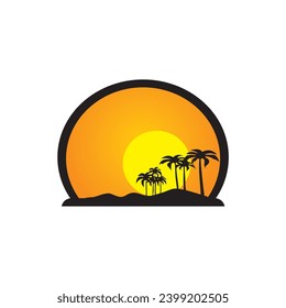 vector de logotipo de silueta de palmera