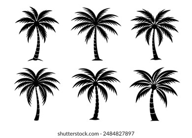 Palm Tree silhouette art vector illustration bundle set