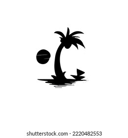 palm tree silhouette with background