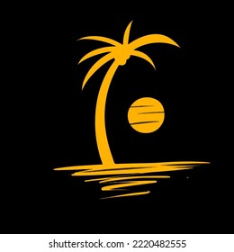 palm tree silhouette with background