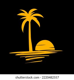 palm tree silhouette with background