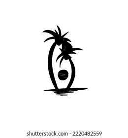 palm tree silhouette with background