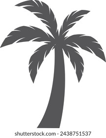 Palm tree silhouette. Black beach plant icon