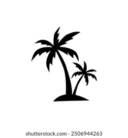 palm tree silhouette black and white