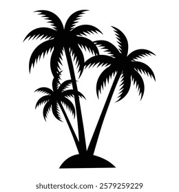 palm tree silhouette black and white Design