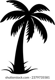 Árbol de palma, silueta del vector del árbol de coco