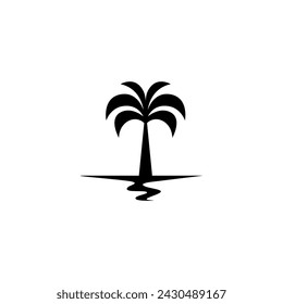 palm tree silhouette flat vector logo design