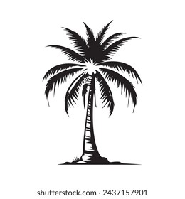 A palm tree silhouette free vector design