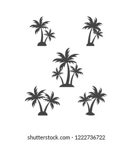 Palm tree silhouette graphic design template vector illustration