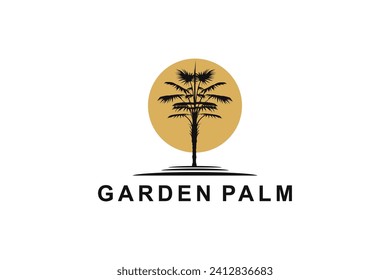 Palm Tree  Silhouette for Hotel Restaurant Vacation Holiday Travel logo design