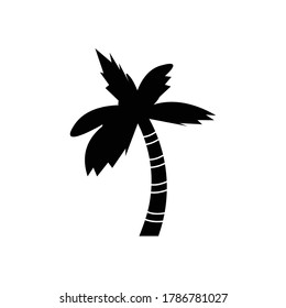 Silueta de árbol de palma Icono diseño ilustración vectorial