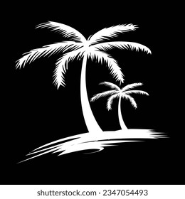 palm tree silhouette icon illustration vector