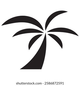 Palm tree silhouette icon illustrations