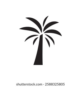 Palm tree silhouette icon illustrations