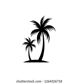 Palm tree silhouette icon. simple flat vector illustration
