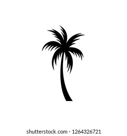 Palm Tree Silhouette Icon. Simple Flat Vector Illustration