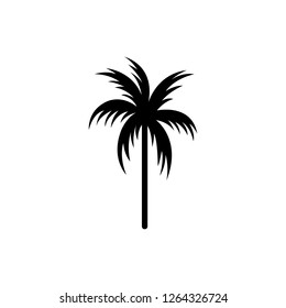 Palm tree silhouette icon. simple flat vector illustration