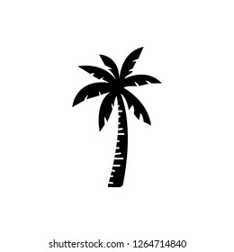 Palm tree silhouette icon. simple flat vector illustration