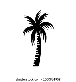 Palm tree silhouette icon. simple flat vector illustration