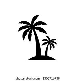 Palm tree silhouette icon. simple flat vector illustration