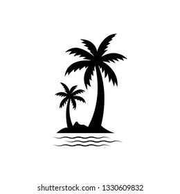 Palm tree silhouette icon. simple flat vector illustration