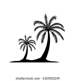 Palm tree silhouette icon. simple flat vector illustration