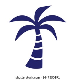 Palm tree silhouette icon. Simple flat vector illustration. Palm tree silhouette illustration. Vector icon. Symbol, logo illustration. 